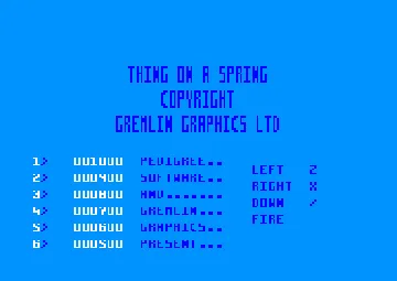 Thing On A Spring (UK) (1986) screen shot title